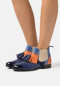 MELVIN & HAMILTON Selina 5 - Enkellaarsjes Met Plateauzool - Dark Navy/Mild Orange/Mock Navvy/Beige/Electric Blue